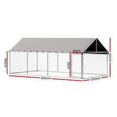 i.Pet Dog Kennel Large House XL Pet Run Cage Puppy Outdoor Enclosure 2Mx4M