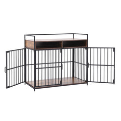 i.Pet 2-in-1 Wooden Dog Crate 104cm Pet Cage Furniture End Table Storage Black
