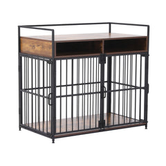 i.Pet 2-in-1 Wooden Dog Crate 104cm Pet Cage Furniture End Table Storage Black