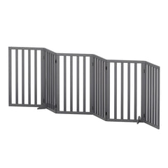 i.Pet Dog Gate Playpen Enclosure 6 Panels Pet Door Fence Wooden Play Pen Stair