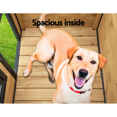 i.Pet Dog Kennel Extra Large Wooden Outdoor Indoor Puppy Pet House Cabin Crate Weatherproof
