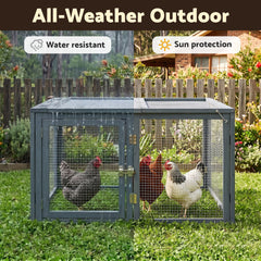 i.Pet Chicken Coop Large Portable Wooden Rabbit Run Cage Hutch Outdoor Folding Hen House 110cm