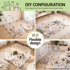 i.Pet Pet Dog Playpen 20 Panels with Baseboard DIY Enclosure Small Animal Rabbit Pen 125CM