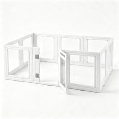 i.Pet Dog Pet Playpen 10 Panels Clear PET Plastic 152x100x57cm for Puppy Exercise
