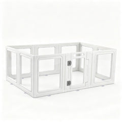 i.Pet Dog Pet Playpen 10 Panels Clear PET Plastic 152x100x57cm for Puppy Exercise