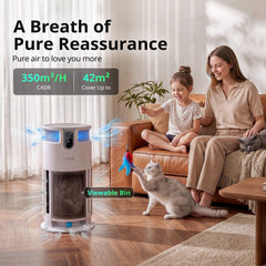 LUVIMO Pet Air Purifier H13 HEPA Smart Air Cleaner CADR 350 w/ Cat Toys for Home