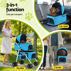 i.Pet 2-Tier Pet Stroller 25kg Capacity & 400pcs Training Pads Combo