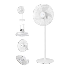 DEVANTI 16" 5-in-1 Rechargeable Fan for Pedestal Table Floor Wall Ceiling