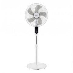 DEVANTI 16" Pedestal Fan with Remote 3 Speeds 8H Timer, White