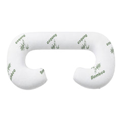 Giselle Bedding Pregnancy Pillow for Side Sleepers C-Shaped Body Pillow with Bamboo Fiber Cover, Maternity Pillow for Full Body Support, Belly and Waist Comfort
