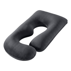 Giselle Bedding Pregnancy Pillow G-Shaped Full Body Pillow for Back and Belly Support Maternity Pillow with Removable Cover, Dark Grey 135x70 cm