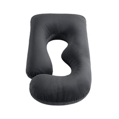 Giselle Bedding Pregnancy Pillow G-Shaped Full Body Pillow for Back and Belly Support Maternity Pillow with Removable Cover, Dark Grey 135x70 cm