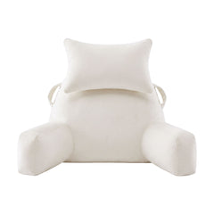 Giselle Bedding Reading Pillow with Detachable Neck Roll & Armrests Sit Up Pillow for Bed Back Support Pillow for Watching TV & Gaming Beige