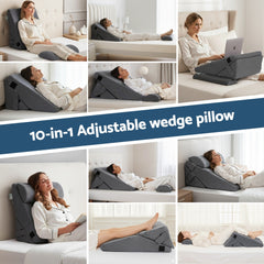 Giselle Bedding Adjustable Wedge Pillow Grey