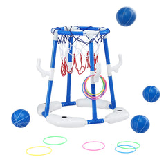 Keezi Kids Basketball Hoop with 4 balls Ring Toss Sports Pool Toys Blue
