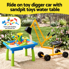 Keezi Ride On Digger with Sand and Water Table Sandpit Toys Set