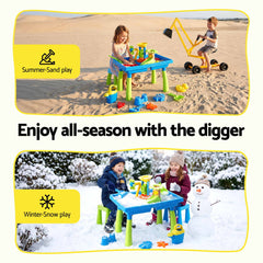 Keezi Ride On Digger with Sand and Water Table Sandpit Toys Set