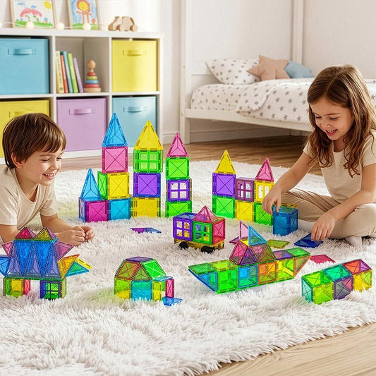 Keezi 120pcs Kids Magnetic Tiles Blocks Building Educational Toys Children Gift