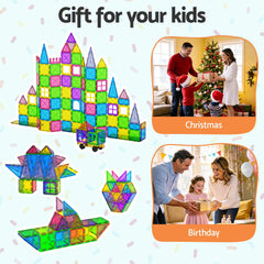 Keezi 60pcs Kids Magnetic Tiles Blocks Building Educational Toys Children Gift
