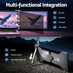 Devanti Portable Monitor Laptop Screen Extender Dual Display 1080P IPS USB C