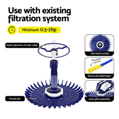 Aqua Buddy Pool Cleaner Automatic Vacuum Floor Climb Suction Swimming Hose 10M