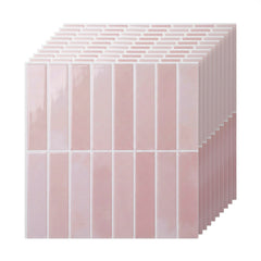 Artiss 3D Peel and Stick Wall Tiles Self Adhesive LinearGrid Backsplash 10 Sheets, Pink