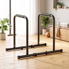 Everfit Dip Station Parallette Bars Home Gym Workout Stand Black