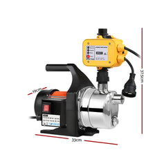 Giantz Garden Water Jet Pump High Pressure 800W Max. Tank Rain Farm Irrigation Yellow