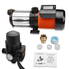 Giantz 1800W Max 5-Stage Garden Water Pump High Pressure Irrigation Booster Pump, Automatic Multi-Stage External Sprinkler Pump for Rainwater Tank Transfer, Home Farm Lawn, Black