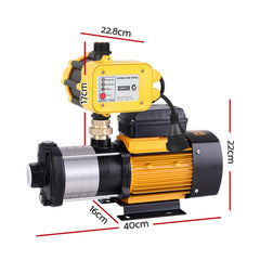 Giantz Garden Water Pump High Pressure 2000W Max 5 Stage Tank Irrigation Transfer Booster Yellow