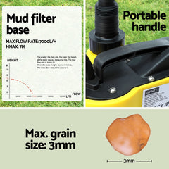 Giantz Garden Water Submersible Pump 400W Dirty Bore Sewerage Tank Well Steel