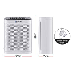 Devanti Air Purifier HEPA Air Cleaner Digital Display Bedroom White