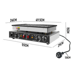 3200W Commercial Electric Pancake Maker Nonstick Teflon Poffertjes Dorayaki Waffle Dutch Baker Machine for Home Restaurants Cafes Bakery Shop
