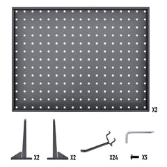 2Pcs Pegboard Display Stand Tabletop Black Iron Peg Board With 24 Peg Hooks for Jewellery Earring Craft Retail Shop Events and Fairs Display Size 44x33.5cm