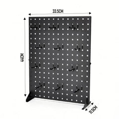 2Pcs Pegboard Display Stand Tabletop Black Iron Peg Board With 24 Peg Hooks for Jewellery Earring Craft Retail Shop Events and Fairs Display Size 44x33.5cm