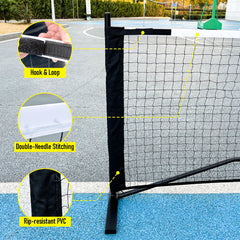 Portable Pickleball Net 6.7m Regulation Size Steady Metal Frame and Standard PE Nets With Carrying Bag Indoor Outdoor Training Versatile Game Net Set