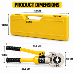 10T Hydraulic Pipe Crimping Tool with 4 M-Profile Dies M15 M18 M22 M28 360 Rotating Head for Compatible Metric Stainless Steel Press Fittings