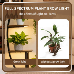 2 Pack Tall Plant Stand Indoor with Grow Lights 7 Tiered Large Metal Plant Shelf for Multiple Plants Lighted Corner Plant Rack in Living Room Patio Balcony