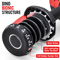 Single Adjustable Dumbbell with Storage Tray 2.5-24kg Quick Dial Weight Change Non-slip Grip for Home Gym Muscle Building Strength Training Workout