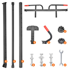 Foldable Power Tower Dip Station Multifunction Steel Standing Pull Up Bar 8-Level Height Adjustable for Home Gym Strength Training Workout 300KG Capacity