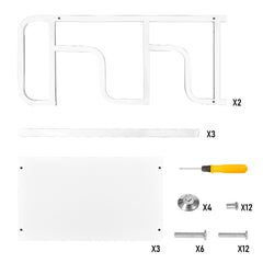 3 Tier Printer Stand Multifunctional Metal Storage Shelf with Top Handle and Foot Pad Home Office Printer Table Strong Loading Capacity 60x40x94cm White