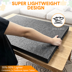 Foldable Puzzle Board with 6 Sorting Drawers 90x63cm Felt Jigsaw Table with Dust Cover Angled Stand Non Slip Surface for 1500 Piece Puzzles
