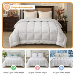 Giselle Bedding Wool Quilt 500GSM Thick Queen Winter Doona Baffle Box Construction 100% Wool Filling