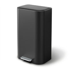 Cefito Kitchen Trash Can 40L Pedal Bins Rubbish Bin Steel with Soft Close Lid, Removable Inner Bucket, Rectangular Garbage Can Recycling Bin, Black