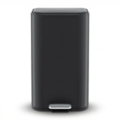 Cefito Kitchen Trash Can 40L Pedal Bins Rubbish Bin Steel with Soft Close Lid, Removable Inner Bucket, Rectangular Garbage Can Recycling Bin, Black