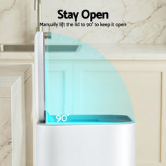 Cefito Kitchen Trash Can 40L Pedal Bins Rubbish Bin Steel with Soft Close Lid, Removable Inner Bucket, Rectangular Garbage Can Recycling Bin, White