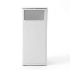 Cefito 30L Commercial Trash Can with Lid Front Push Flap Rubbish Bin White