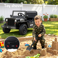 Rigo Kids Electric Ride On Car Jeep Military Off Road Toy Cars Remote 12V Black