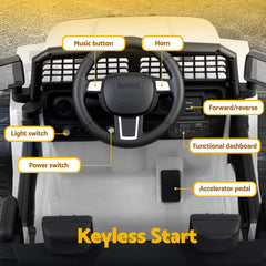 Rigo Kids Electric Ride On Car Jeep Toy Cars Remote 12V White