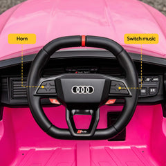 Ride On Car Licensed Audi RS3 Car for Kids 12V Remote Control Pink